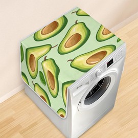 Avocado Green Waterproof Washing Machine Top Cover with Storage Pockets Bags,Refrigerator Oil Dust-Proof Cover,Oven Cover Protector Mat Organizer for Home Kitchen