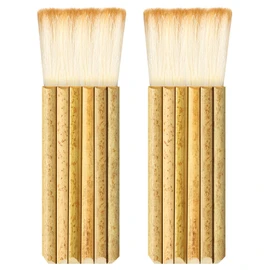 Tenare 2 Pcs Hake Brush for Watercolor Bamboo Blender Ceramics Glaze Paint Brush Artist Craft Drawing for Watercolor, Wash, Ceramic and Pottery Painting(Classic Style)