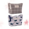 IWOWHERO 2pcs Canvas Makeup Bags Multi Function Toiletries Holders with