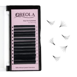 Oreola Easy Fan Lashes 0.07 mm D Curl 1 Second Quick Fan Individual Eyelashes 9-16 mm Automatic Blooming Silk Eyelash Extensions Cluster 3D 4D 6D 8D Volume Eyelash Extensions