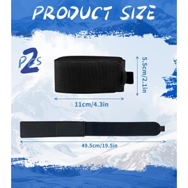RIVIEVAL 2Pcs Ski Tie Straps - Adjustable Ski Carry Bands with Non-Slip Protective Pads | for Ski/Snowboard/Pole Transport | EVA Padding & Extra-Length Design (Black)