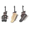 3pcs Wall Hooks Decorative 25kg Load Guitar Shape Environmental Resin