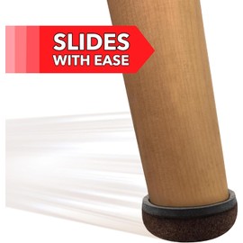Super Sliders 1" Round Formed Secure Reusable Felt Furniture Sliders for Hard Surfaces, Noise-Reducing Adhesive Furniture Moving Pads, Fits 1" Legs, Set of 20, Brown