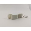 Shotgun Beverage Cans and Bottle Opener Keyring - White