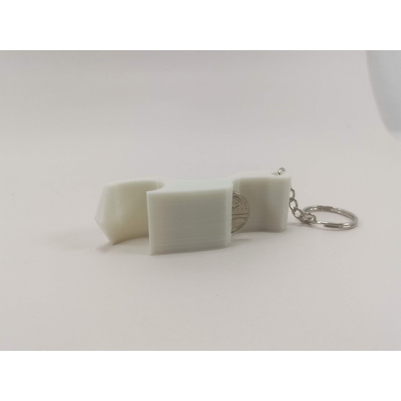 Shotgun Beverage Cans and Bottle Opener Keyring - White