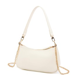 Gumhay Shoulder Bag for Women with 2 Removable Straps and Zipper Closure Crossbody Bags Clutch Tote HandBags Purses(Beige)