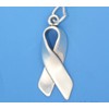 New Awareness Remembrance Ribbon 3D 925 Solid Sterling Silver Charm