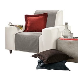 Erwin Müller Armchair and Sofa Protector Chenille Jacquard Light Grey/Black Size 100 x 200 cm