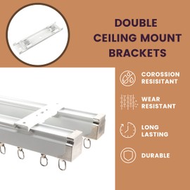 Jos & Haz MF016W-Curtain Track Accessories (Double Ceiling Brackets)