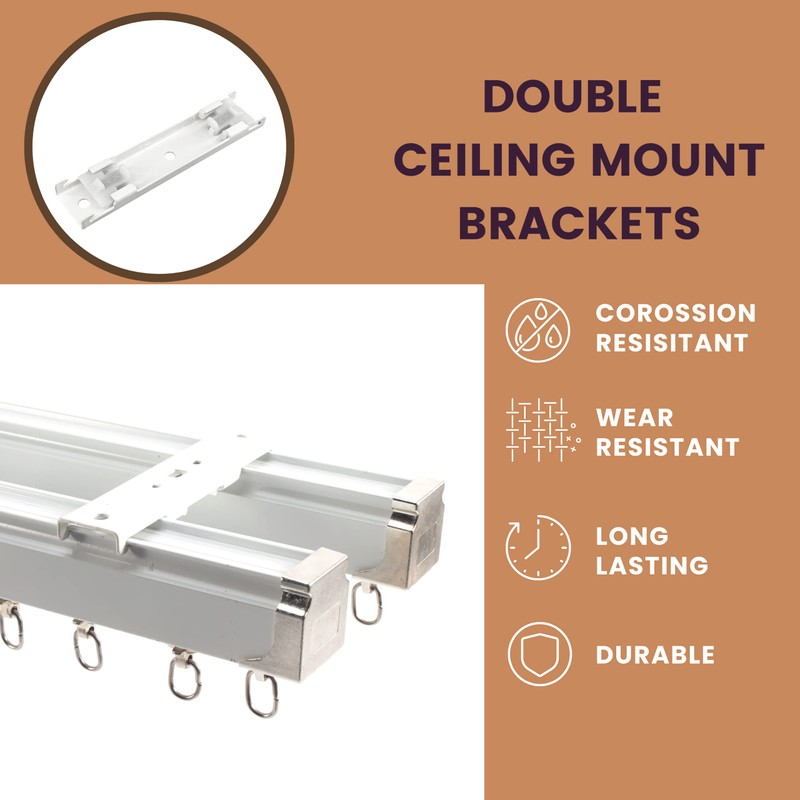 Jos & Haz MF016W-Curtain Track Accessories (Double Ceiling Brackets)