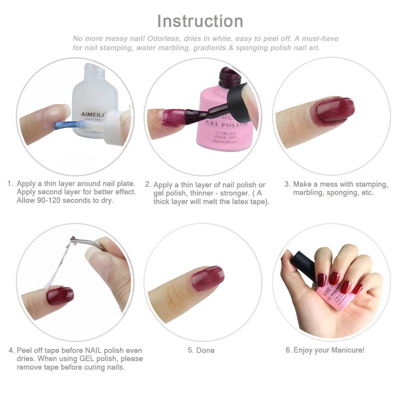 AIMEILI Latex Tape Skin Protector for Nail Art 15 ML