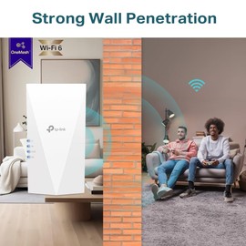 TP-Link Mesh WiFi 6 Booster, Ultraxtend WiFi Range Extender AX3000 Mbps with 1 Gigabit Port, Internet Booster, 5GHz, App Control Easy Setup, UK Plug (RE700X)