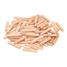 PATIKIL 1/4 Wooden Dowel Pins, 212 Pcs M6x20mm Wood Dowel Pins Hardwood Pegs Fluted Groove Easy Insertion for Crafts Furniture Door Art