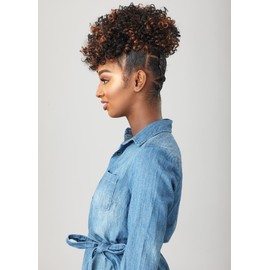 (F1B/BG [Off Black & Burgundy]) - Sensationnel Curls Kinks & CO COILY 3C-4A Instant Drawstring Ponytail - IP RULE BREAKER (F1B/BG [Off Black & Burgundy])