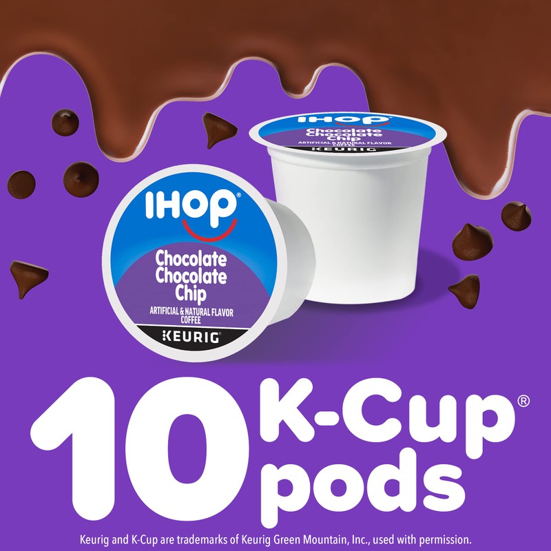 IHOP Chocolate Chocolate Chip Flavored Keurig K-Cup Coffee Pods, 10