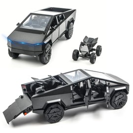 Ethbirsge 1/24 Truck Cyber Alloy Die-Cast Model Toy Cars - Sound, Light, Pull-Back Action, Diecast Model Car Toy Truck for Boys Adults as Birthday Gifts (Black)