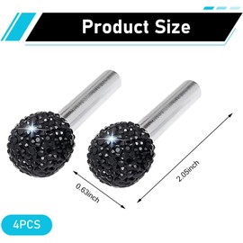 Juego de 4 pomos de cerradura de puerta de coche, cubiertas de diamantes de imitación brillantes, tapas de barra de agarre antideslizante, decoración interior universal para la mayoría de