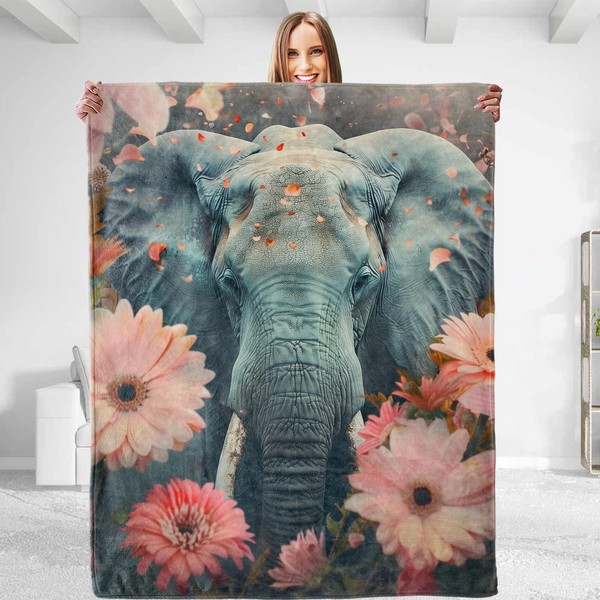 dhakalrlde for Enchanted Garden Elephant Plush Throw Blanket–Soft, Warm, Lightweight
