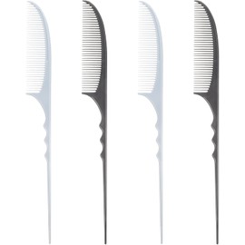 Peines para Mechas de Fibra de Carbono 4 Piezas para Estilistas Coloración y Desenredado, Uso Profesional en Peluquería, para Cabello Fino, Ocasiones Formales y Fiesta