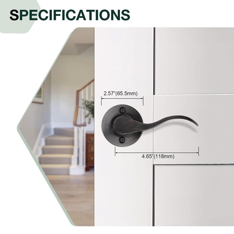 GOBEKOR 6 Pack Dummy Door Handles Oil Rubbed Bronze Right-Handed