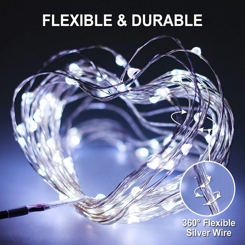 JMEXSUSS 4 Pack 100 LED Solar String Lights for Outside,