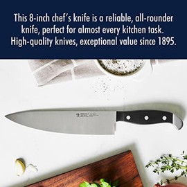 HENCKELS Statement Razor-Sharp 8-inch Chef Knife, German Engineered Informed by 100+ Years of Mastery, Black/Stainless Steel