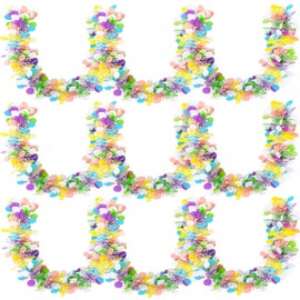 MARFOREVER 3 Piezas Guirnaldas de Decoración de Pascua de 19.7 Pies, Guirnalda de Oropel Metálico Trenzado de Pascua, Suministros de Guirnalda Colgante de Primavera para Fiestas de Pascua y Primavera