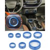 Savadicar CKT02 Billet Aluminum Control Knob Trim Sets, Headlight/4WD/HVAC Climate