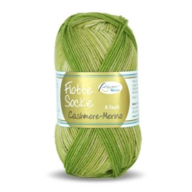 Rellana Flotte Socke Cashmere Merino 50 g Soft Sock Wool with Cashmere and Merino Wool for Knitting and Crocheting (1327 - Green)