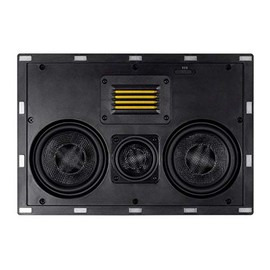 Monoprice 3-Way Carbon Fiber in-Wall Speaker Center Channel - Dual 5.25-inch (Single) with Ribbon Tweeter - Amber Series Black