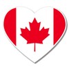 Canada Flag Heart Vinyl Sticker - Car Phone Helmet - Select Size