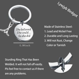 Lywjyb Birdgot Hockey Keychain Ice Hockey Gift Hockey Lover Gift Hockey Player Inspirational Gift for Daughter Son (Believed Hockey ky CA)