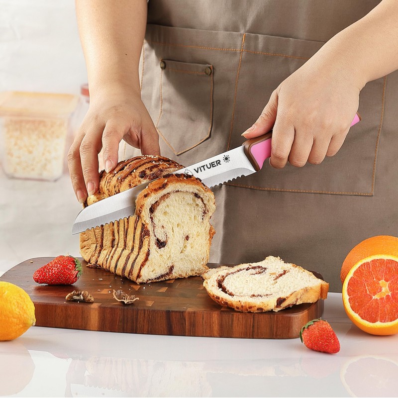 Knife Set, Vituer 7PCS Stainless Steel Kitchen Knife Block Set,