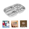 Zerodeko Food Divided Plate Section Stainless Steel Tray for Dinner