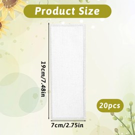 20 Pcs Cross Stitch Bookmarks Blank, Rectangle Cross Stitch Bookmark Kits Cotton Fabric Book Marker Crosstitch with Embroidery Edge for DIY Crosstitch Project, 2.7x7.4 Inch
