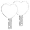 Framendino, 2 Pack Rhinestone Handheld Mirror Heart Bling Mirror Glitter