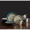 Gourmet Basics Song Bird Dinnerware Set (16 Piece), Green, Gray
