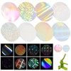 200Pcs Holographic Badge Protective Film, 8 Styles Button Maker Supplies