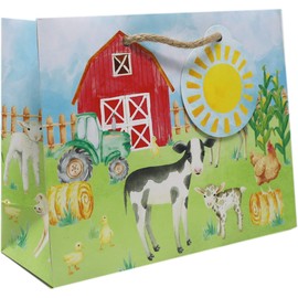 Jillson Roberts Small Baby Gift Bags, Farm Animals (12 Pcs)