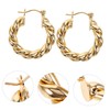 COLLBATH Real Gold Electroplated Earrings Twist Style Hoop Earrings for