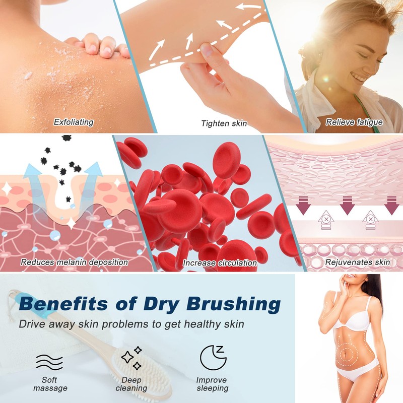 KIPRITII Ergonomically Back Scrubber for Shower - Double-Sided Back Brush