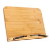 Bamboo Book Stand Foldable Wooden Cookbook Holder with 5 Angle