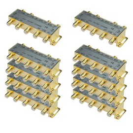 iMBAPrice 110017-10 (10-Pack) Glod Plated 2.4 Ghz -8 Way Coaxial Cable Splitter F-Type Screw for Video Satellite Splitter/VCR/Cable Splitter/TV Splitter/Antenna Splitter/RG6 Splitter