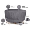 Covermates Round Firepit Cover – Water-Resistant Polyester, Mesh Ventilation, Fire