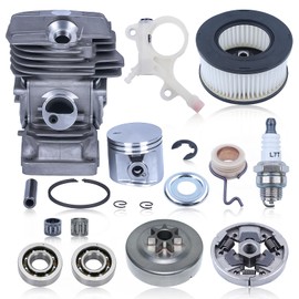 Adefol MS291 Cylinder Piston Kit & 325"-7T Clutch Drum Oil Pump Kit for Stihl MS291 MS291C MS 291 MS271 MS271C Chainsaw, MS271 47mm Big Bore Cylinder Rebuild Kit Replace 1141-020-1206, 1141 640 2001