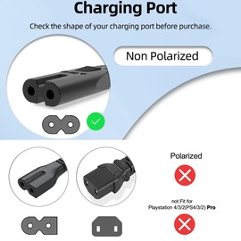 2 Prong LG TV Power Supply Cord 10Ft Long Plug Cable Replacement for LG TV 32" 40" 43" 48" 49" 50" 55" 60" 65" 75" 80" 85" LCD Smart 4K TV 43LH570A 55LH575A 55UH6090 55UH6030 TV Power Cord Accessories