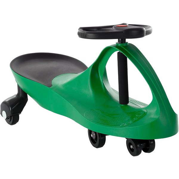 Ride On Car, No Batteries, Gears or Pedals, Uses Twist, Turn, Wiggle Movement to Steer Zigzag Car-Green, for Toddlers, Kids, 2 Years Old and Up