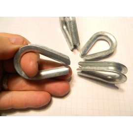 galvanized steel plate 4  New 1/4" Eyelet Steel Cable / Rope Loop Guide Zinc Plated Galvanized Thimble
