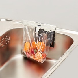 Wise Holder Simple home sink food waste bag holder (2L, 3L, 5L), 5L white / 와이즈홀더 간편한 가정용 싱크대 음식물 쓰레기 봉투 거치대(2L, 3L, 5L) , 5L 화이트