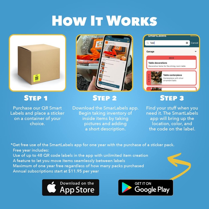 Smart Labels QR Code Stickers Pack of 48 (Original) Made